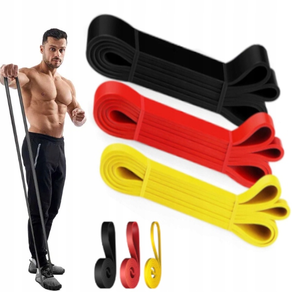 Zestaw 3 Gum Do Ćwiczeń Oporowe Gumy Powerband Fitness Crossfit Treningowe