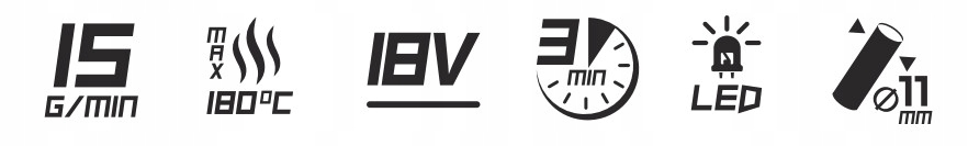 PISTOLET DO KLEJU AKUMULATOROWY DED7052 + AKU 2x4AH + ŁAD Zasilanie akumulatorowe