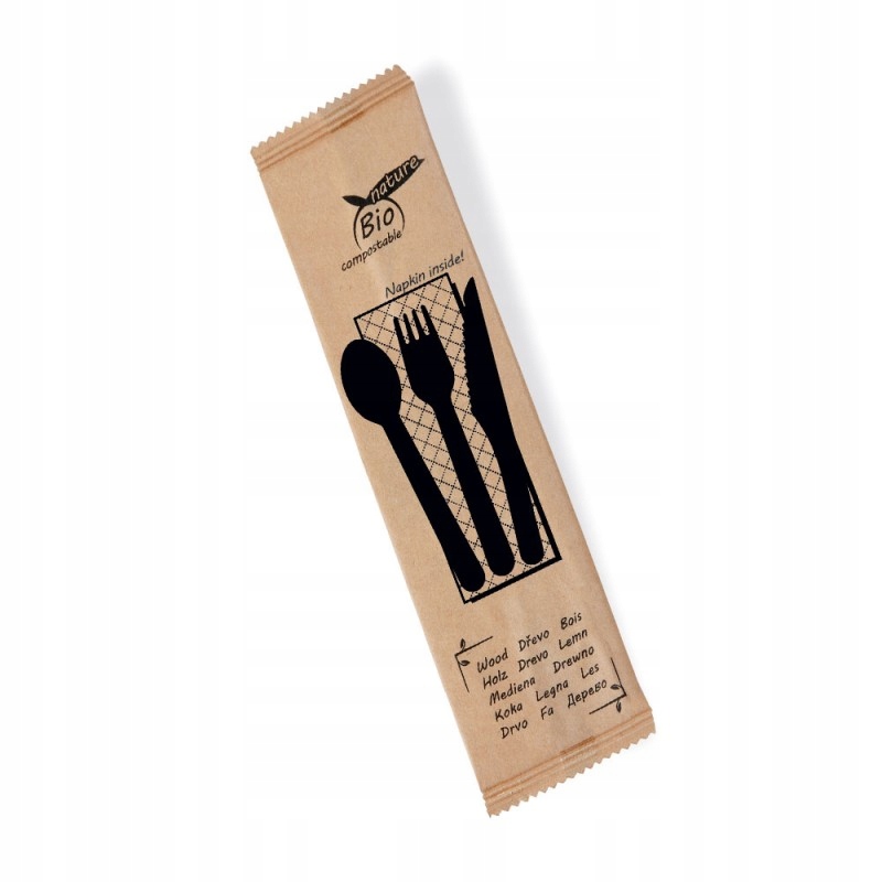

Zestaw sztućców jednorazowych Eko drewniany x 50