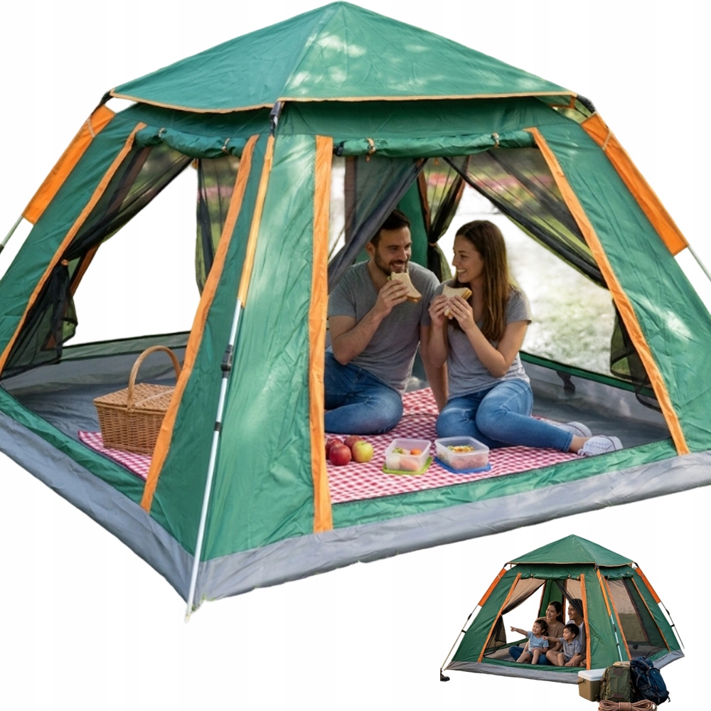 Stan Pro 3-4 Osoby S Fibreglass Tmavě Zelený