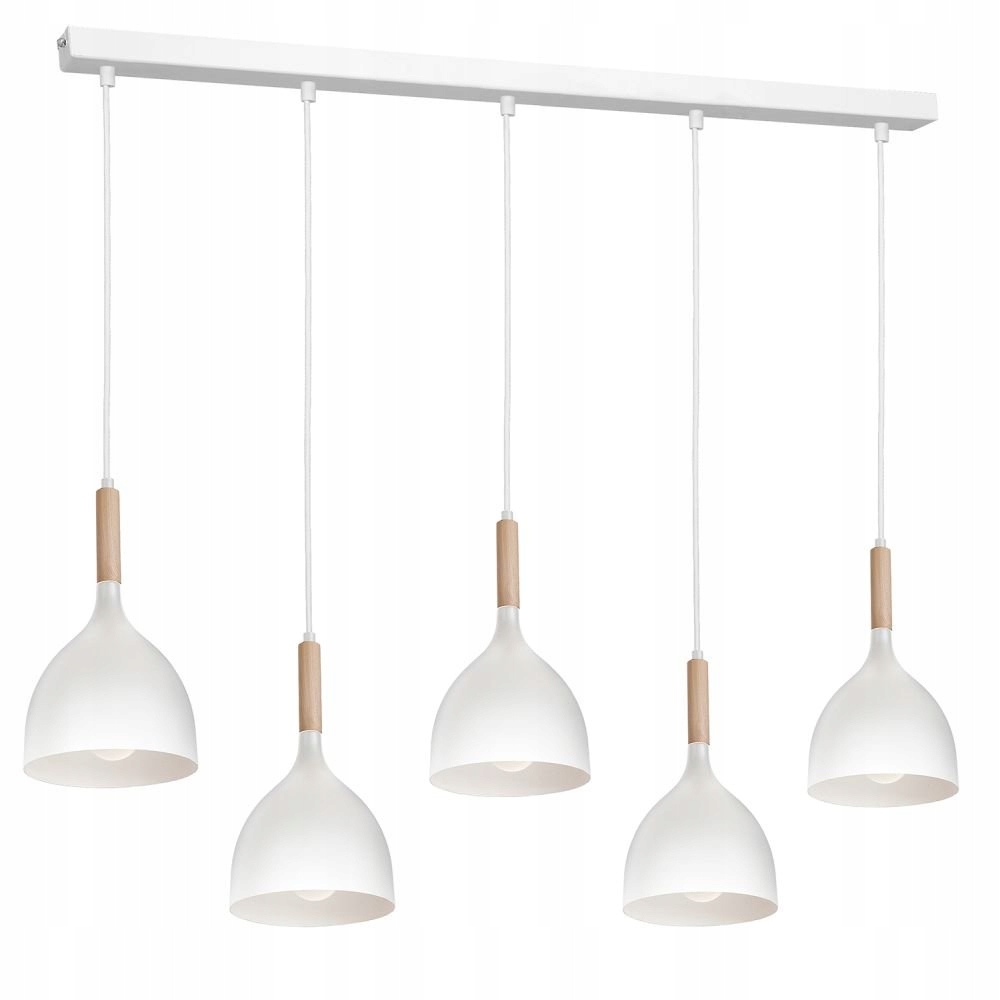 Bílá závěsná lampa na 5-bodové liště Noak Wood 3711 Luminex
