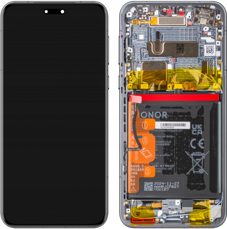 Org Originálny LCD Oled displej s rámčekom a batériou Honor Magic7 Pro, čierny