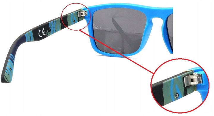 OKULARY PRZECIWSŁONECZNE POLARYZACYJNE LUSTRA ETUI Fason nerdy