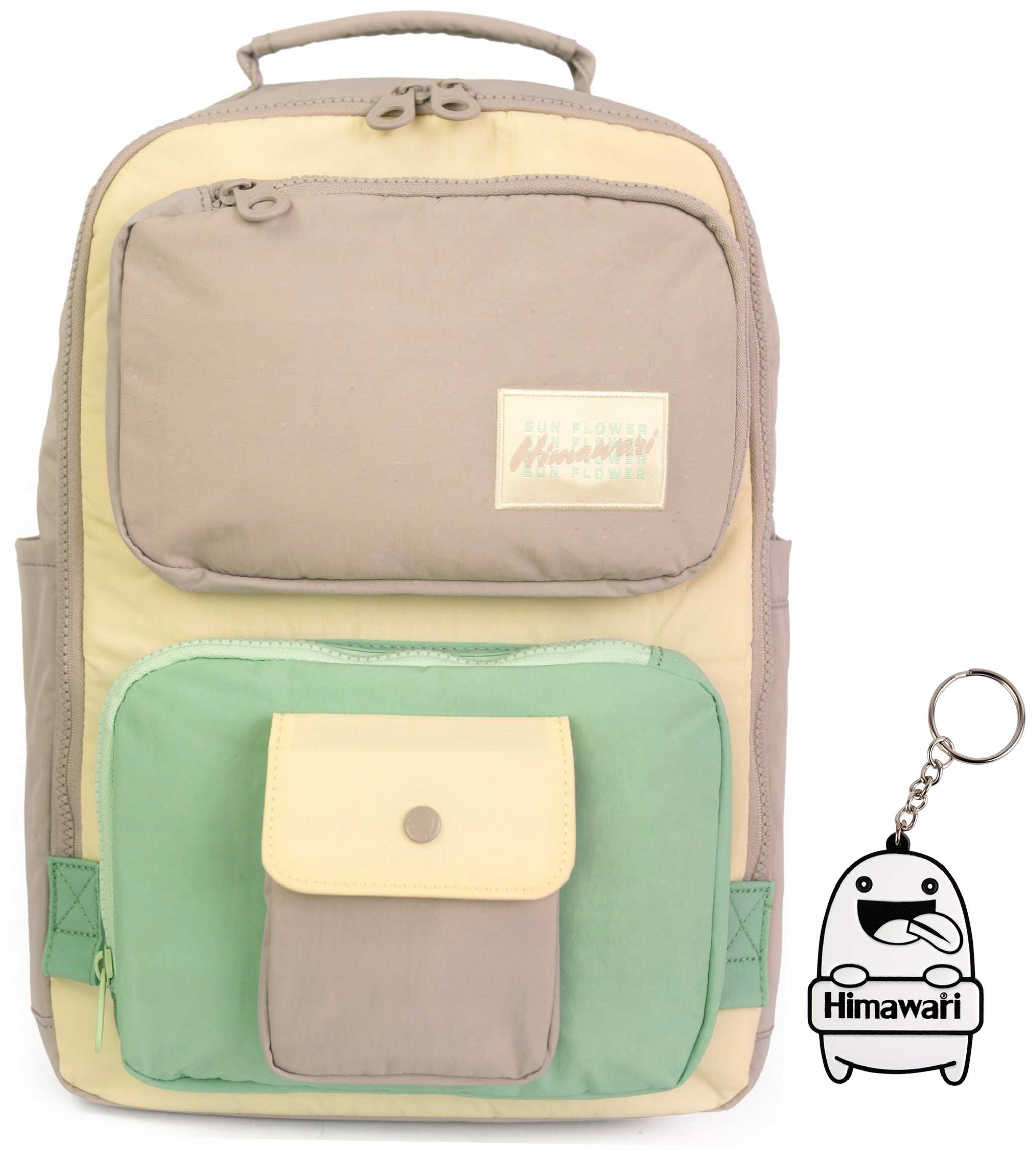 Batoh Himawari Retro S lehký, multifunkční, 90 sekund, každodenní, béžový