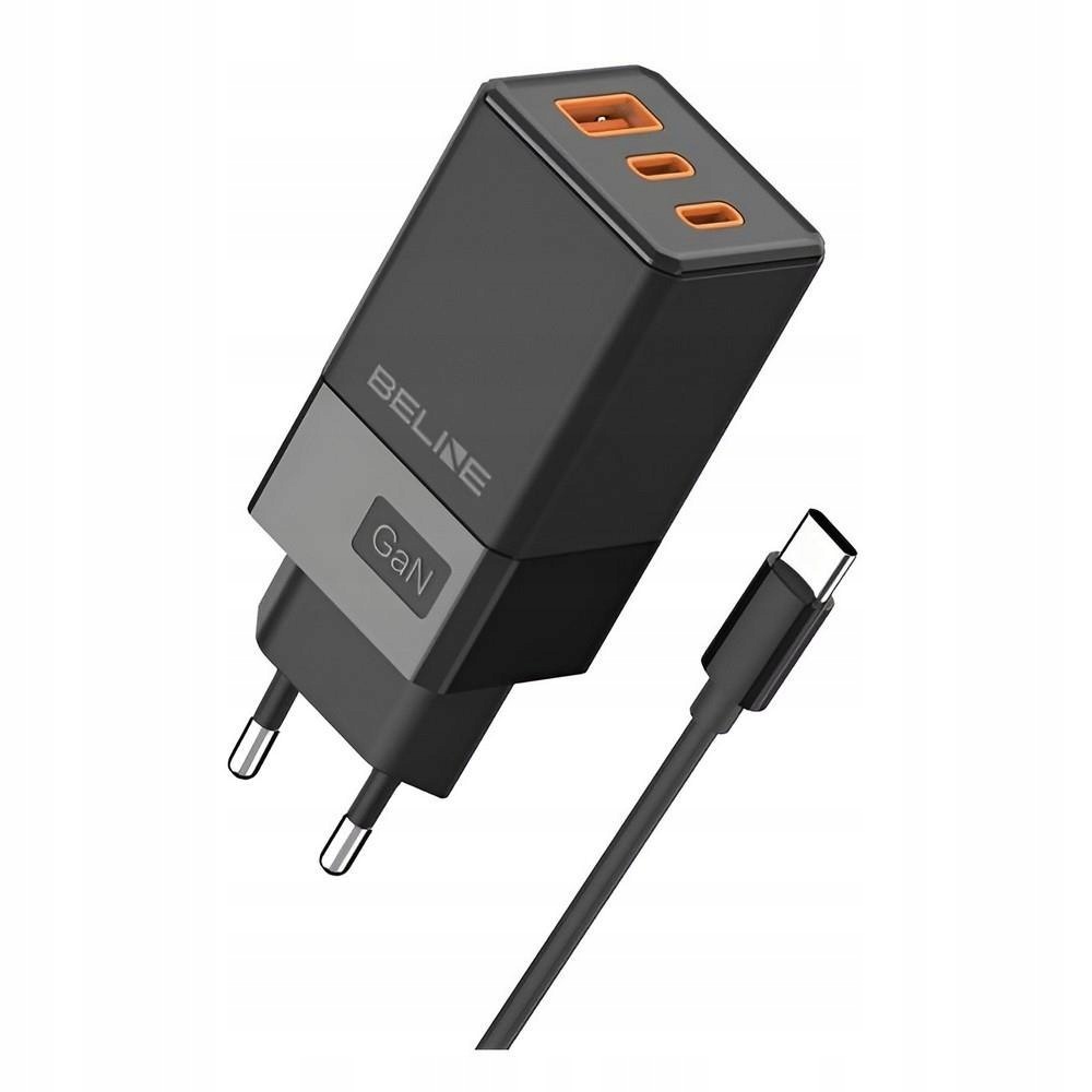 Ładowarka sieciowa Beline 65W GaN 2xUSB-C Pd 3.0 1xUSB-A Qc 3.0 +kabel Us
