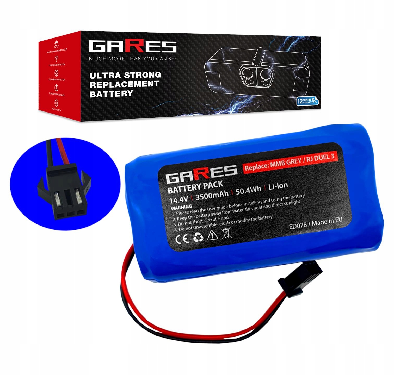 Akumulátor Gares pro Ecovacs Deebot U2/U2 Pro 14,4V 3,5Ah