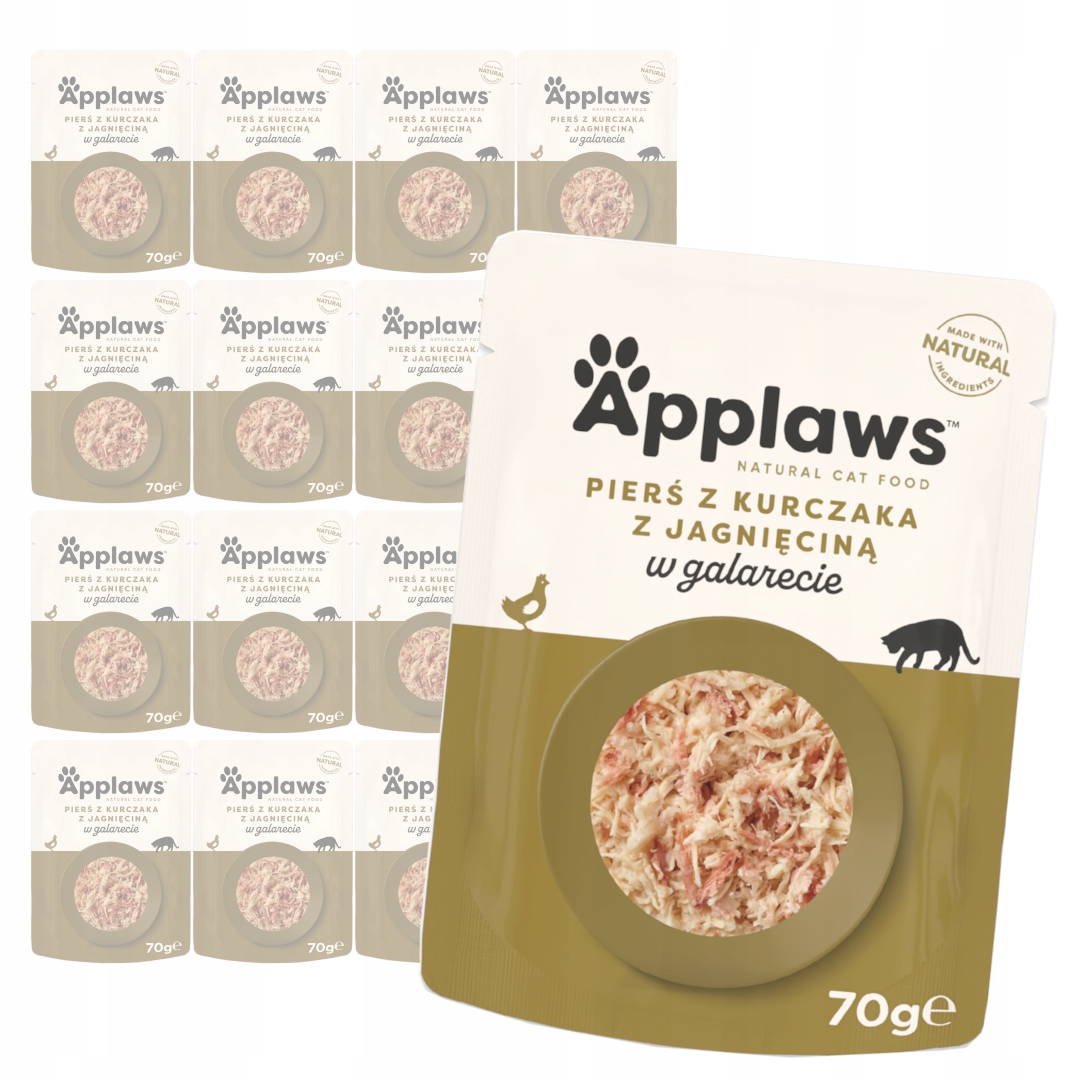 Levně Applaws Mokré Krmivo Pro Kočky 16x70 g Kuřecí prsa s jehněčím masem Želé