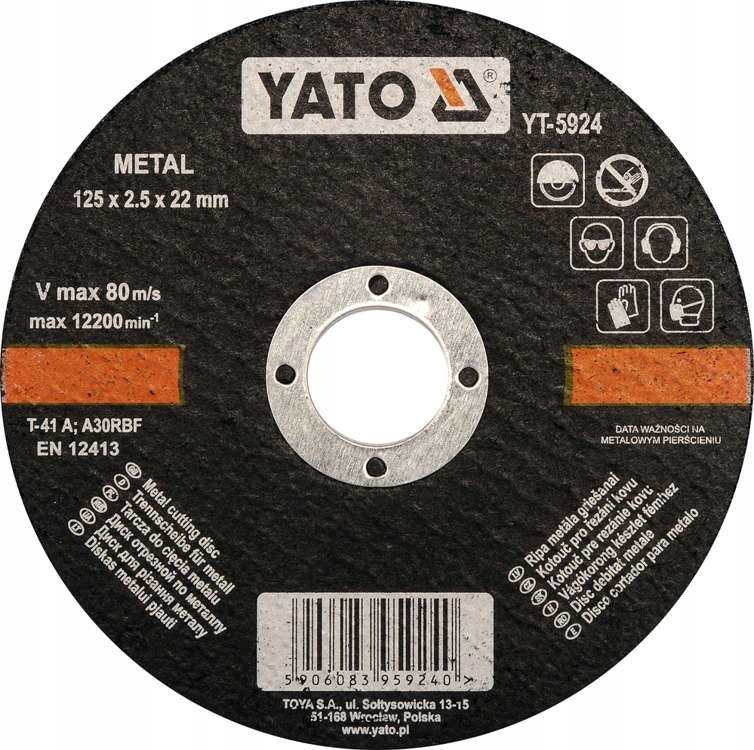 

Tarcza do cięcia metalu 125x2,5x22 mm