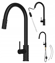 Kuchynská Batéria s výsuvným výtokom, čierna, stojanový kohútik do kuchyne Glami