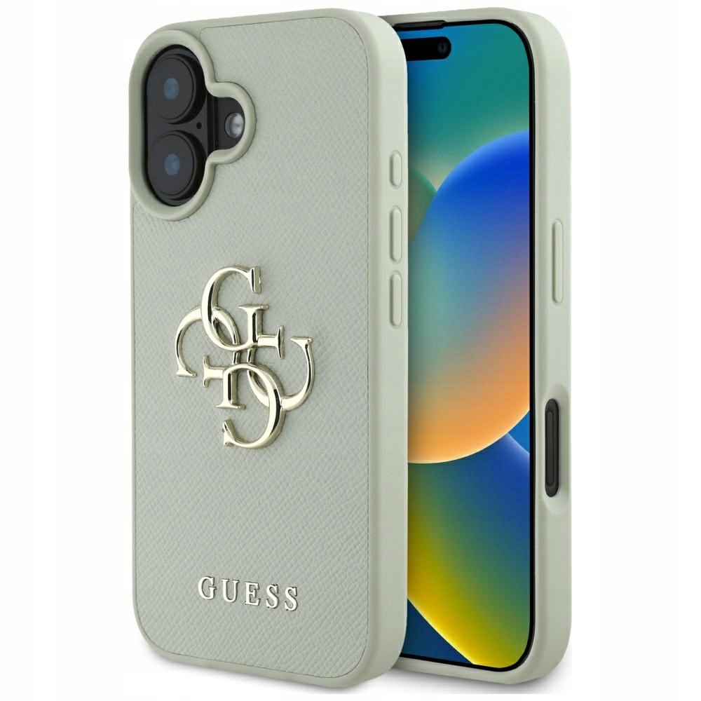 Pouzdro Guess Grained Big 4G Logo Small Classic Logo pro iPhone 16, zelené