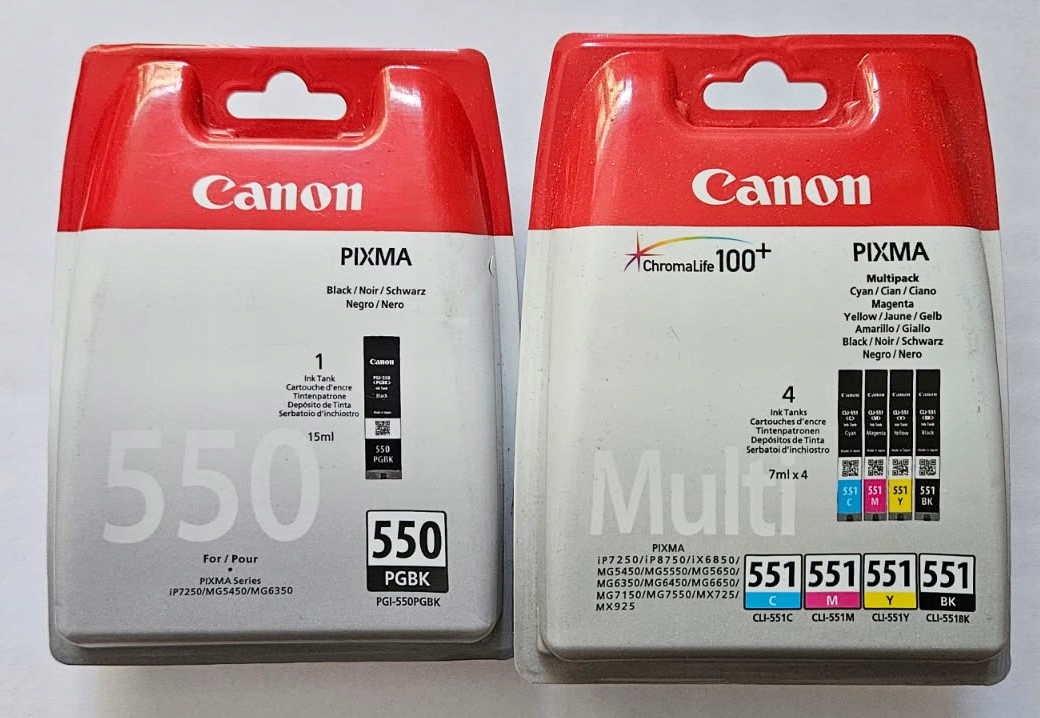 5 Sztuk Oryginał Canon PGI-550 CLI-551 Nowe Blister