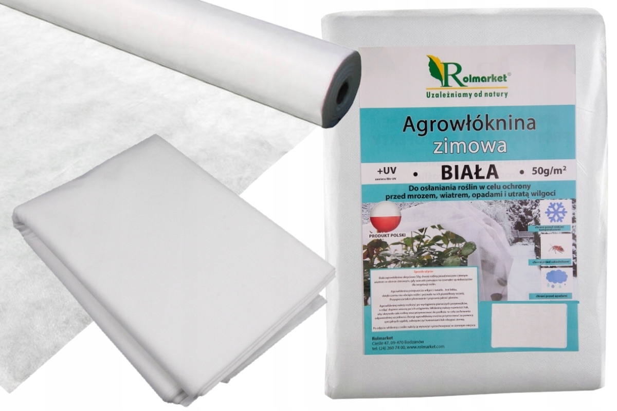 

Okryciowa agrowłóknina 0,8x100m 50g na mróz Biała