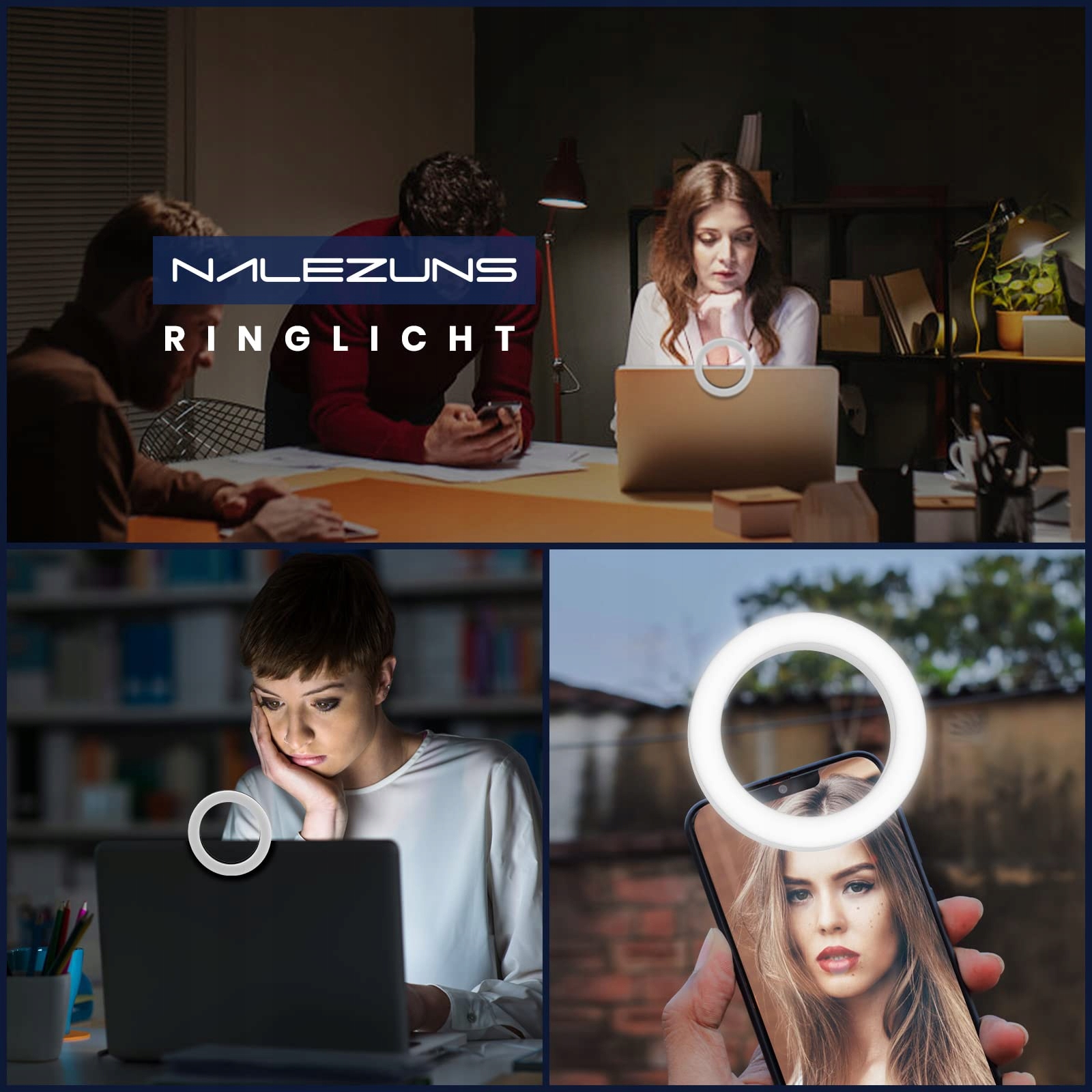 HANDY Nalezuns 40 LED Lampa Selfie Do Telefonów Laptopów i Makijażu — miniatura 7