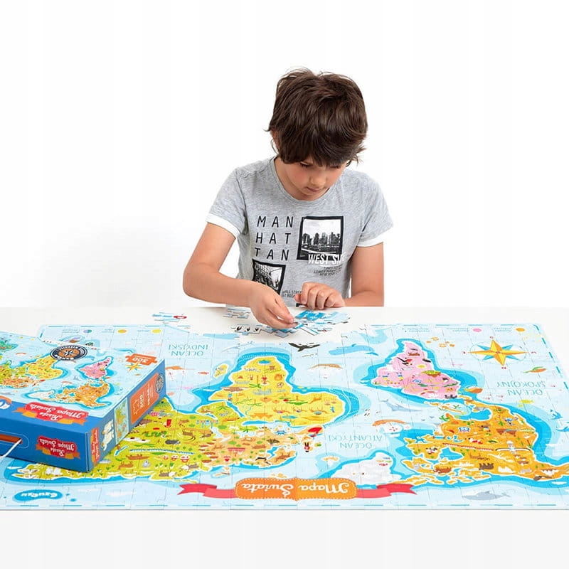 CZUCZU Puzzle Mapa Świata 300 elementów 7+ Materiał karton