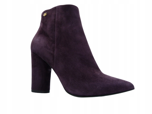 Lilkové kožené semišové kotníkové boty na podpatku, dámské boty na podpatku Sala 37
