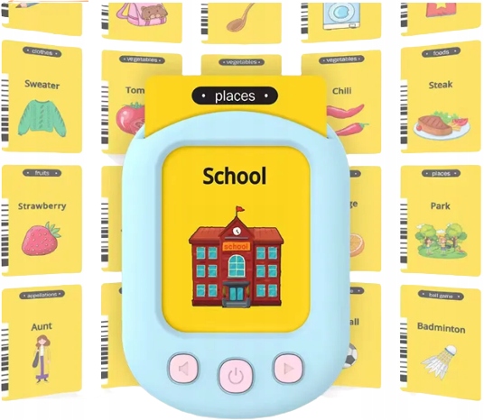 ZABAWKA DO WCZESNEJ NAUKI ANGIELSKIEGO 224 KARTY Wiek dziecka 3 lata +