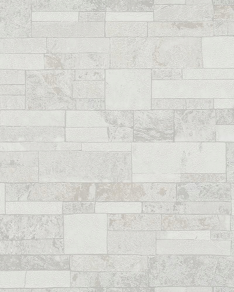 Šedá tapeta s 3D efektem cihly, přetíratelná zeď s částečkami písku, tapety