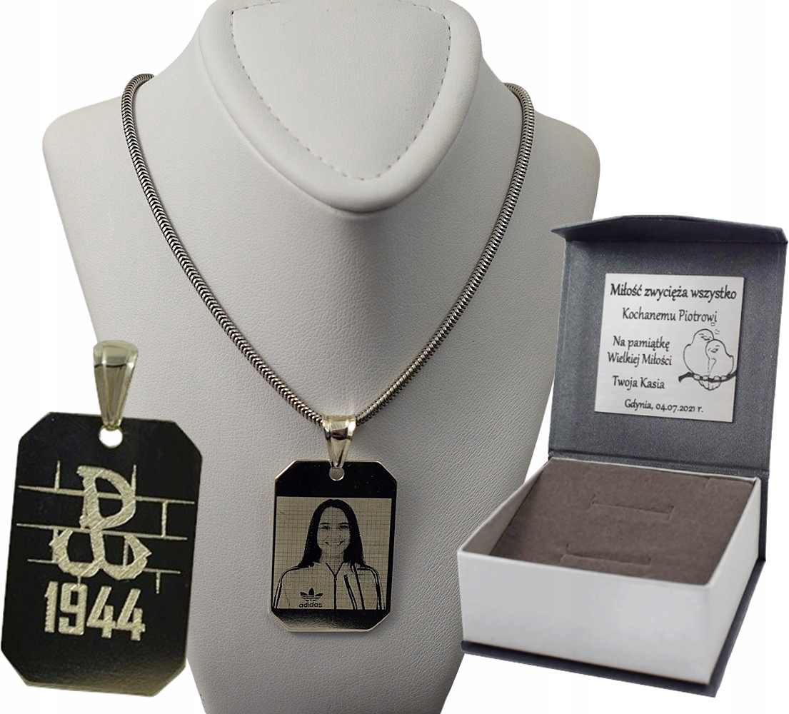 Pánská Stříbrná Řetízek S Hadiím Označením S Celým Vojenská Známka Ryzost 925 Gravírování Bonus