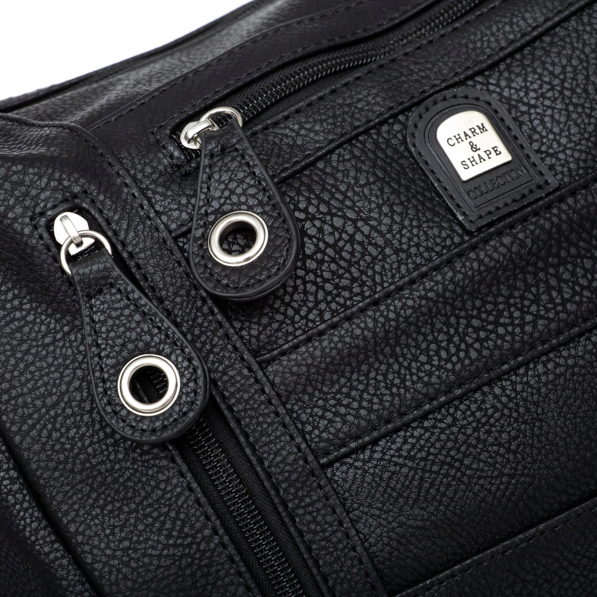 TOREBKA DAMSKA POJEMNA TORBA NA RAMIĘ KIESZONKI Charm & Shape Kolekcja CHARM&SHAPE