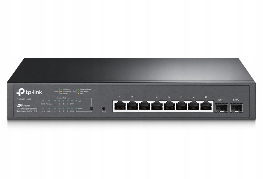 TP-Link TL-SG2210MP JetStream 10-Port Gigabit Smart Switch with 8-Port PoE