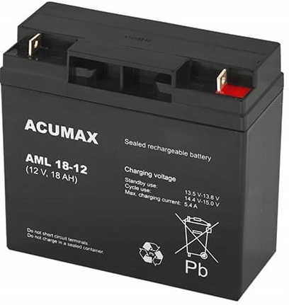 

Mocny Akumulator Bateria Agm Acumax Aml 12 V 18 Ah