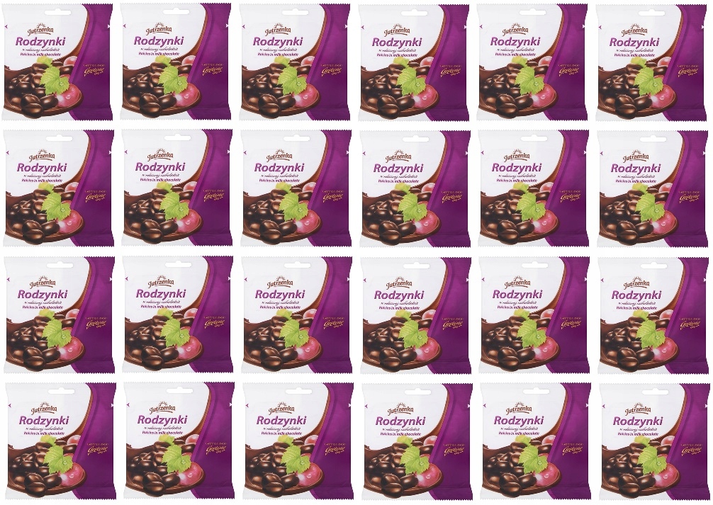 24x 80g Jutrzenka Rodzynki w czekoladzie mlecznej Karton