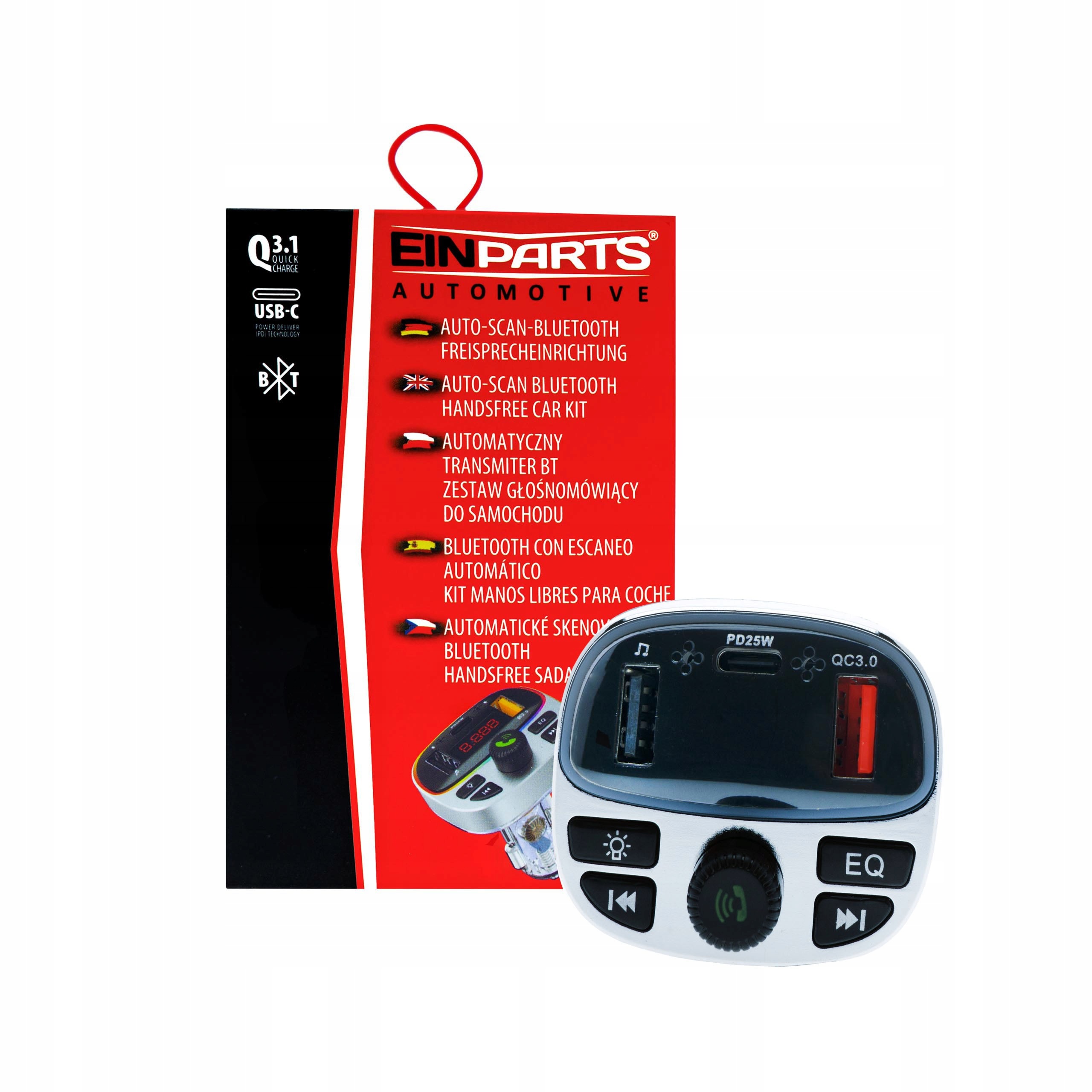 Transmiter Fm Bluetooth 5.0 Qc 3.0 Pd 25W Usb-c Tf EPBTT03