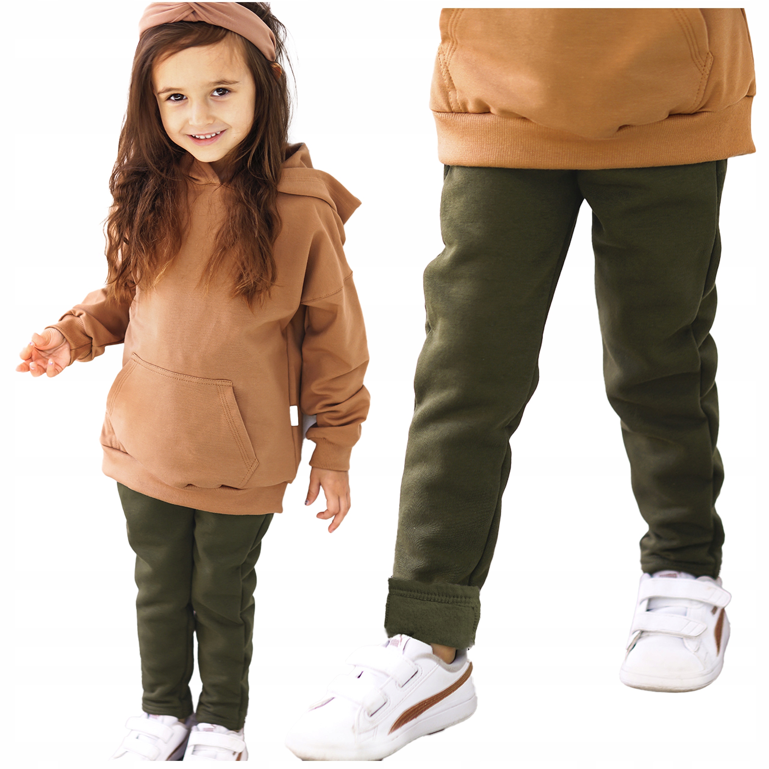 

Ocieplane Legginsy Spodnie 92 Khaki Baya