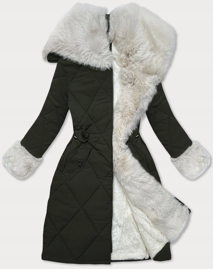 Zimní Prošívaná Bunda WM202308 Army/béžová M (38)