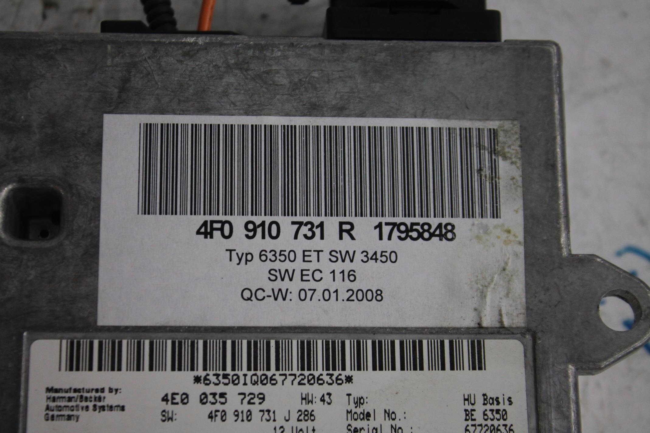 module control unit MMI 4F0910731R AUDI A6 C6