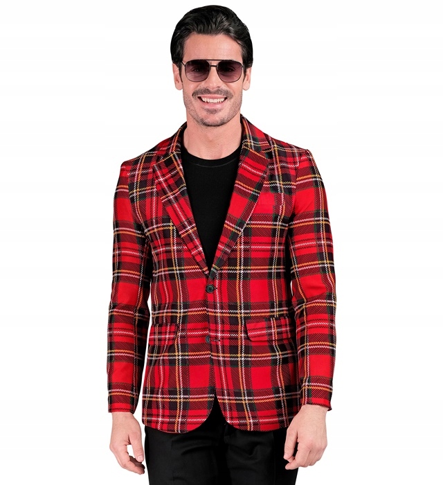 Módní bunda se skotskou mřížkou na Vánoce Tartan Party Fashion Jacket S