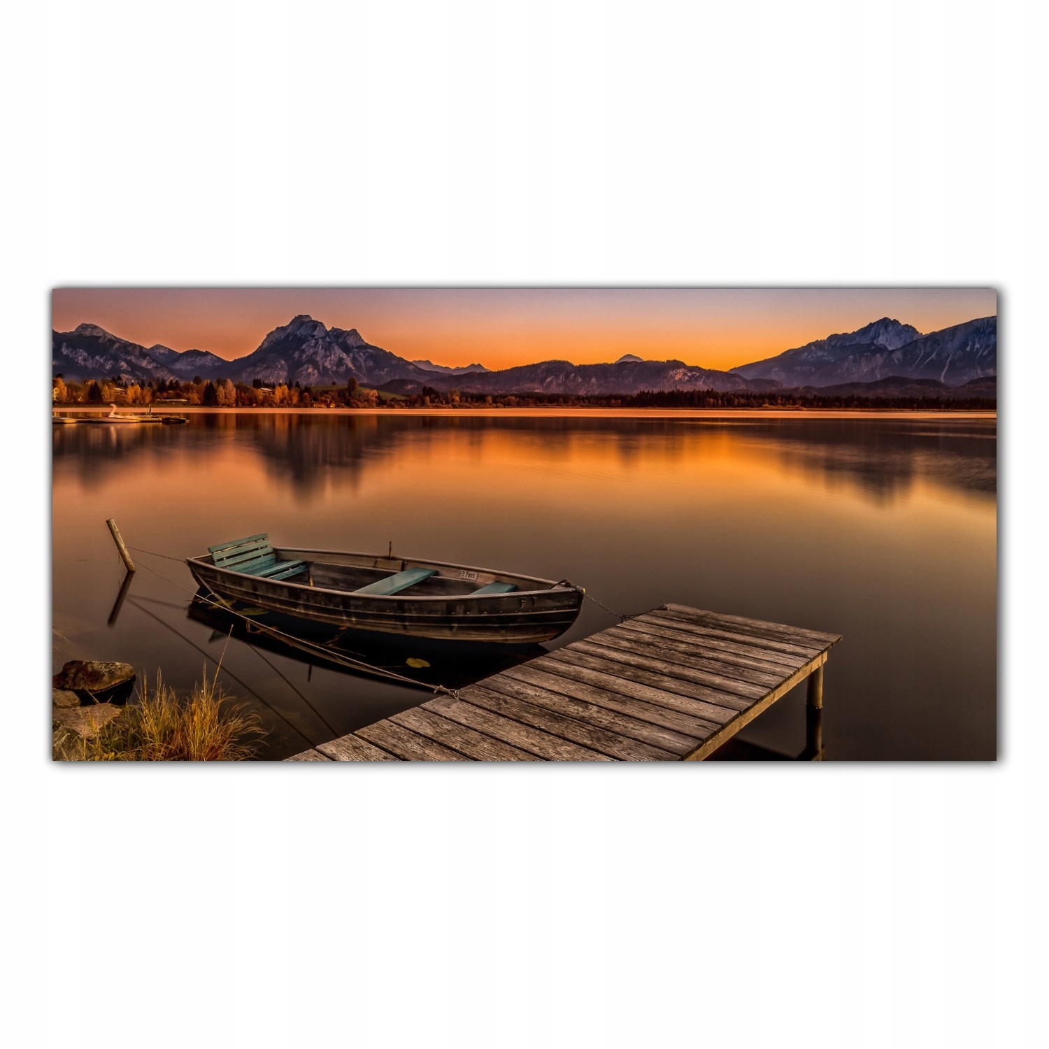 Loďka Jezero Krajina 120x60 Lacobel do kuchyně