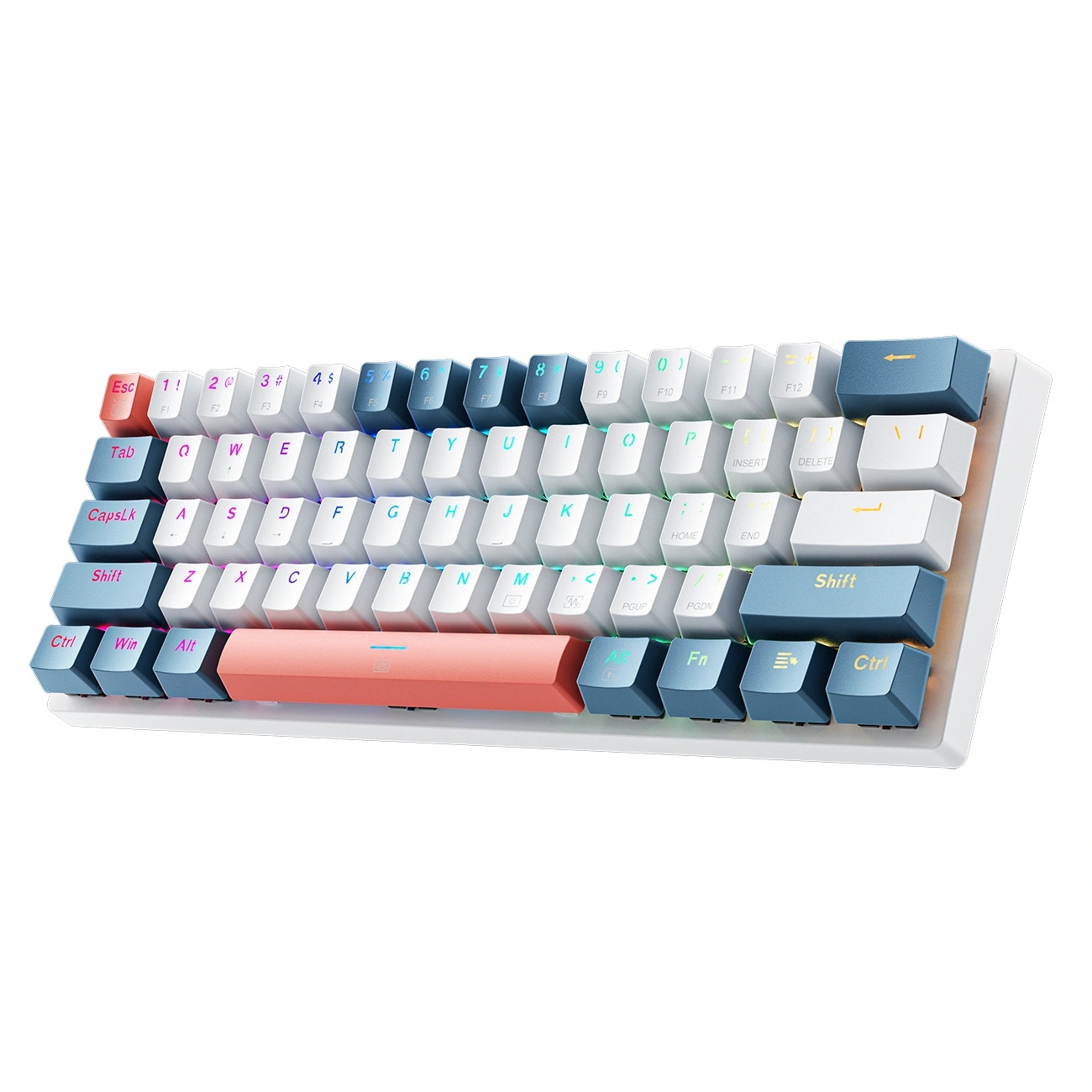 Klawiatura Machenike K500-B61 mech. podświetlana Red Switch biało-niebieska