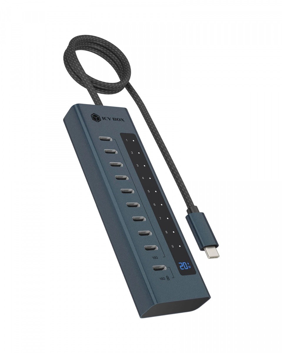 Icybox Hub IB-HUB1450-C31 10x Usb Type-c Gen 2 s napájecím adaptérem