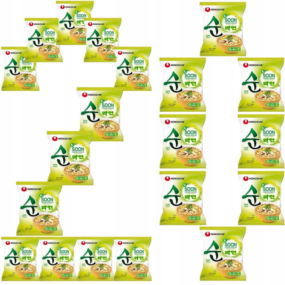 Levně 20 x Korejská instantní polévka Instant Soon Veggie Ramyun 112 g Nong Shim