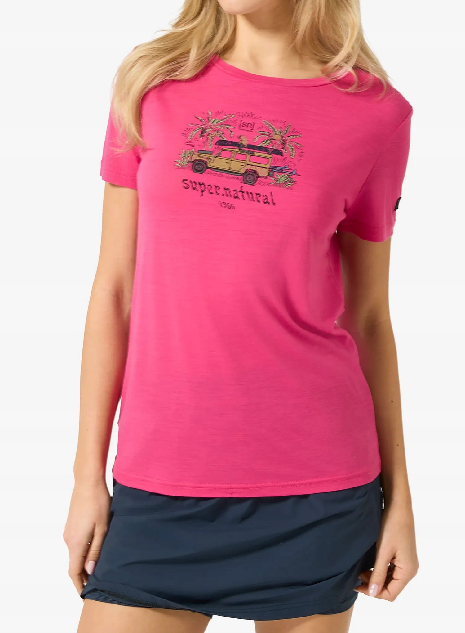 Dámské tričko Super.natural Tropicar Tee růžová/various M