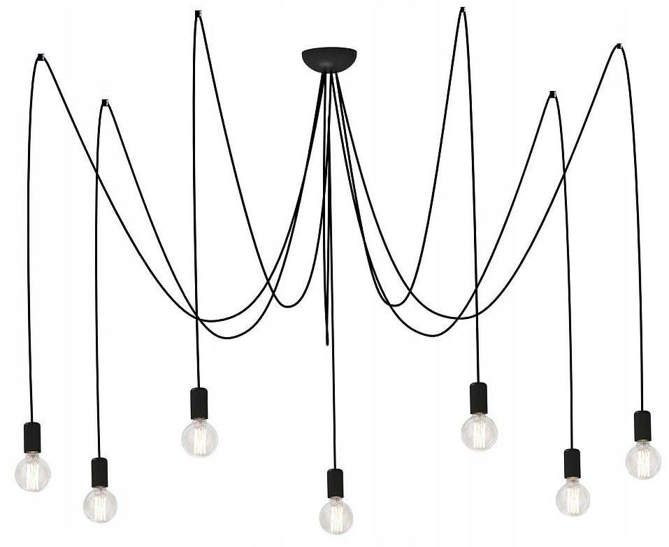 Závesné svietidlo Spider Black 7xE27 Stropné svietidlo do izby domu Moderné