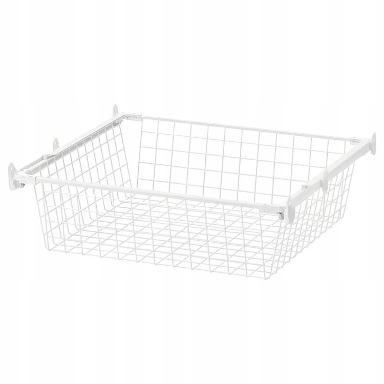 IKEA HJALPA KOSZ DRUCIANY Z PROWADNICĄ BIAŁY 60x55