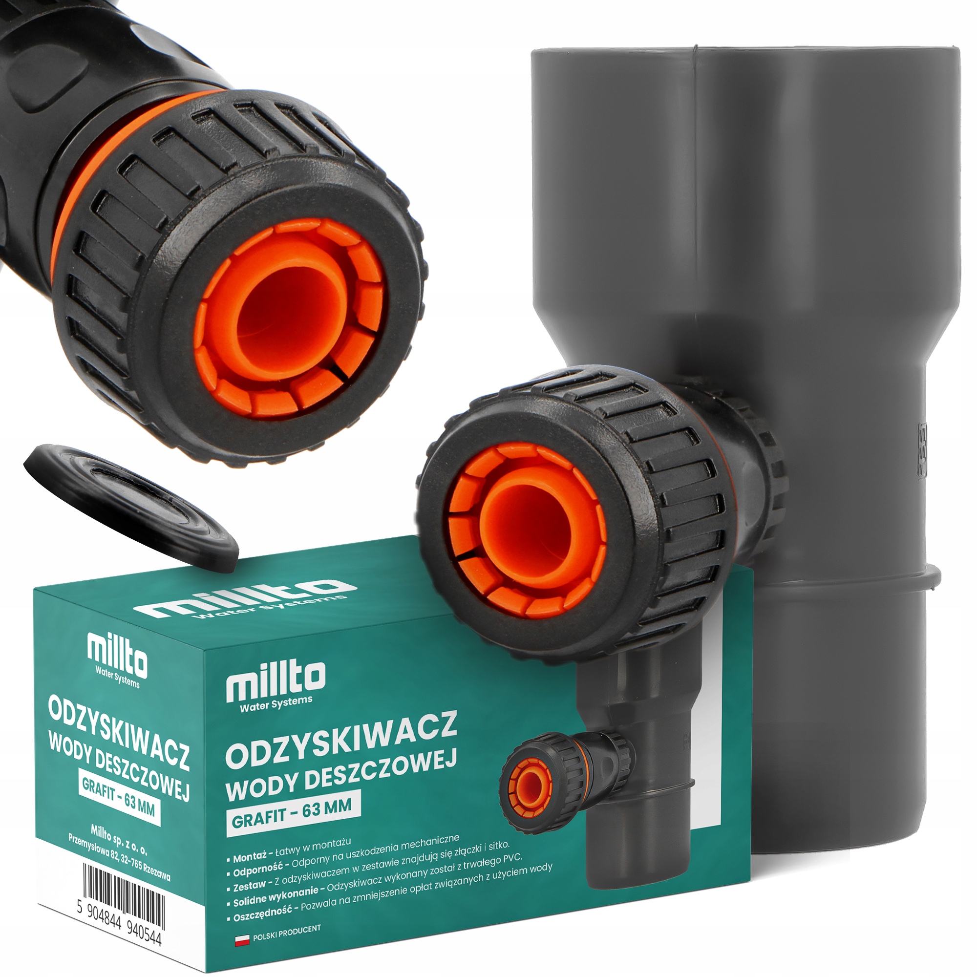 

Odzyskiwacz Wody Deszczowej Zbieracz Łapacz 63mm