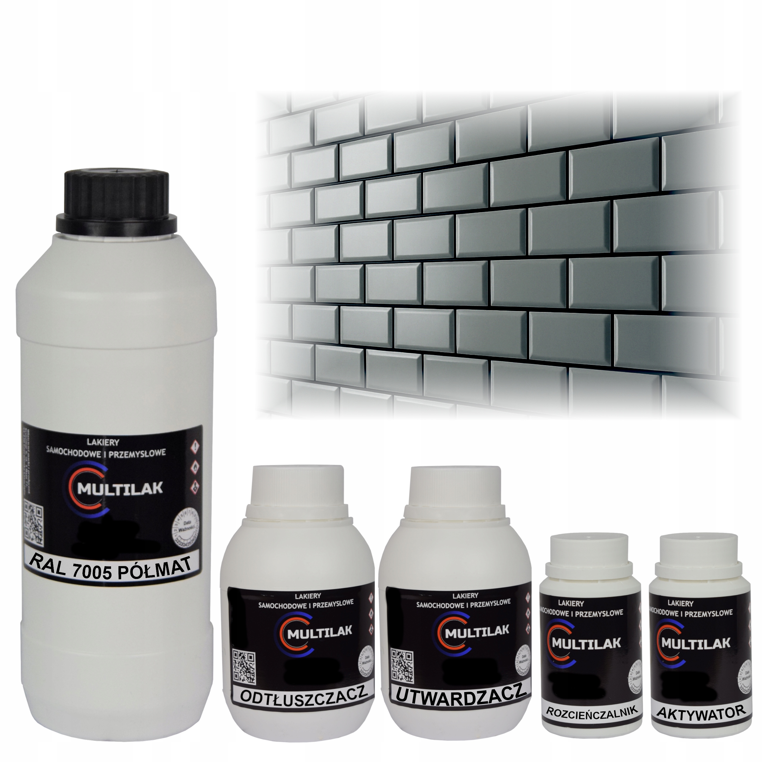 Lak farba Ral 7005 na glazúru dlaždíc a dlaždíc na valček, štetec 1L Polomat