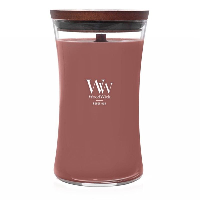 svíčka WoodWick vůně Rouge Oud 610 g svíčka 120 h dřevěný knot růže