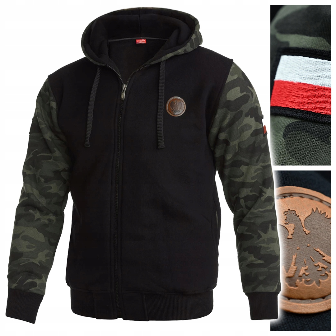 Mikina s kapucí rozepínací Maskáčový Aquila Orel Camo Patriotická kamufláž XXL