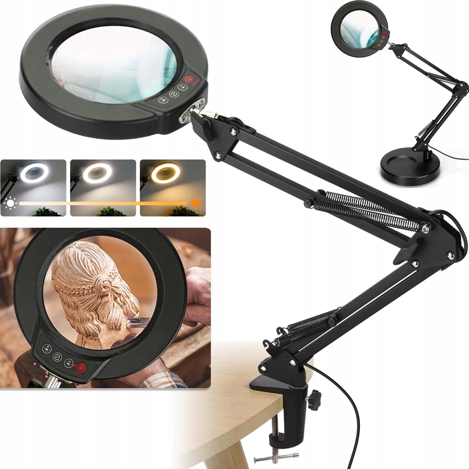 Led Lampa Kosmetická Lupa Sklo Zvětšující Stolní Kreslicí Lampa