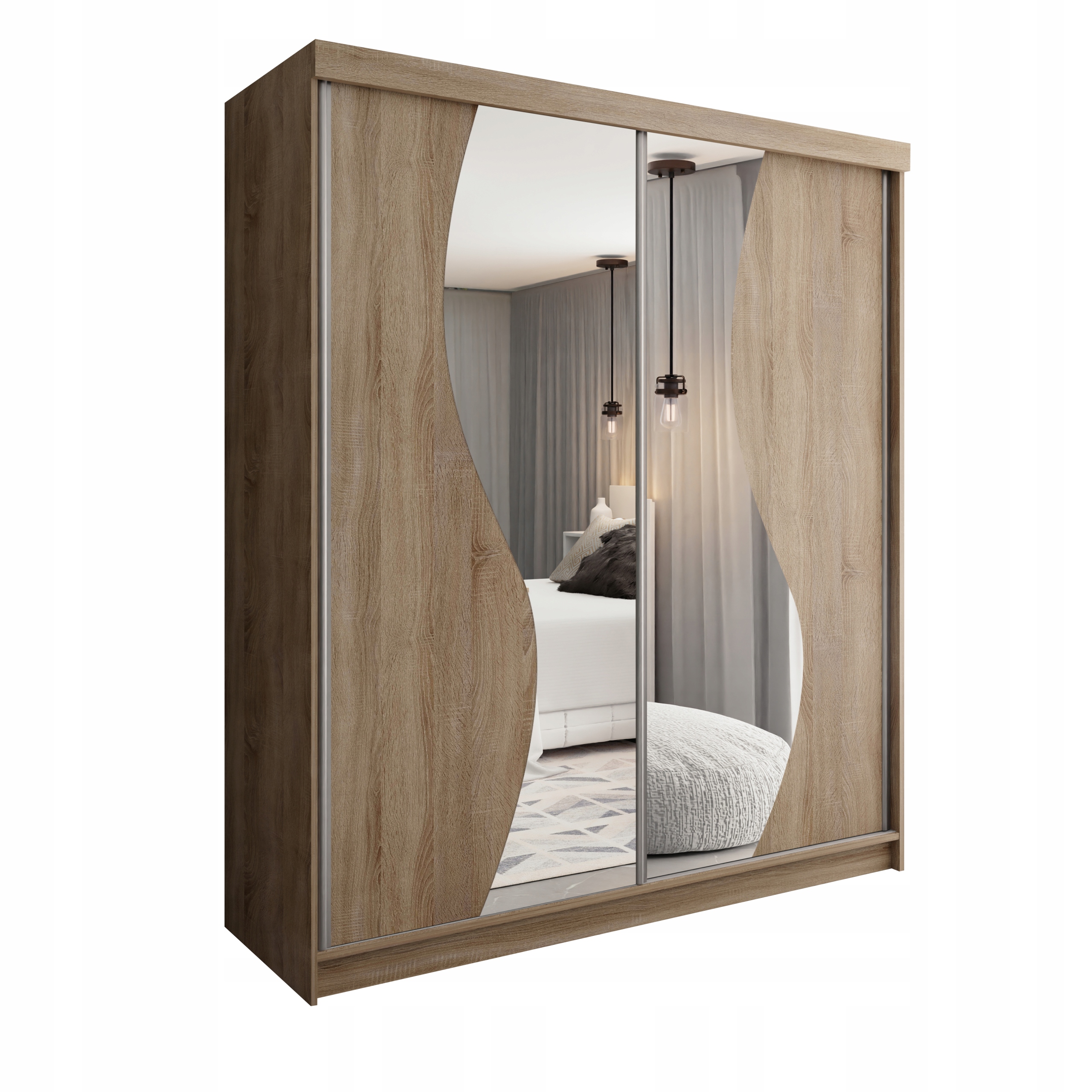 Posuvná Skříň Barcelona B-8 200 bílá Sonoma