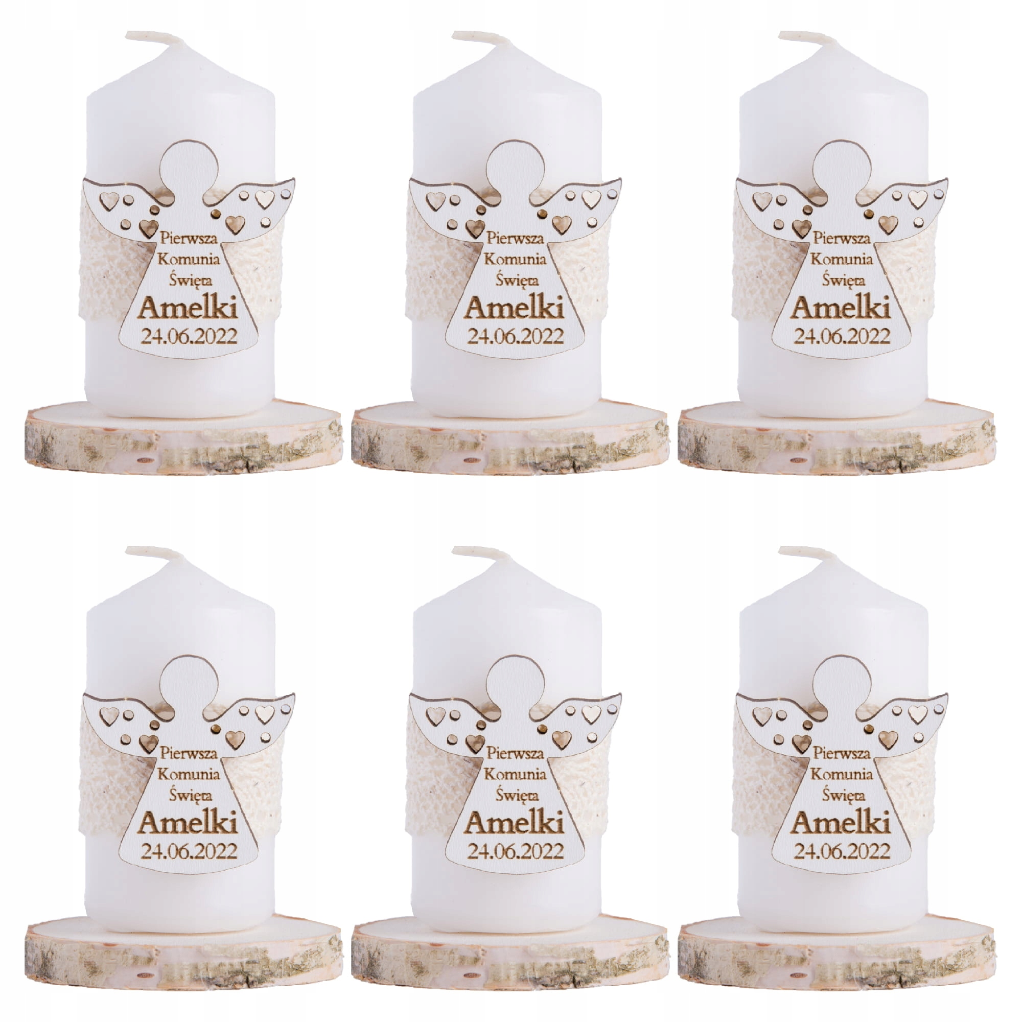 

Świeczka podziękowanie zestaw 6szt Komunia świeta