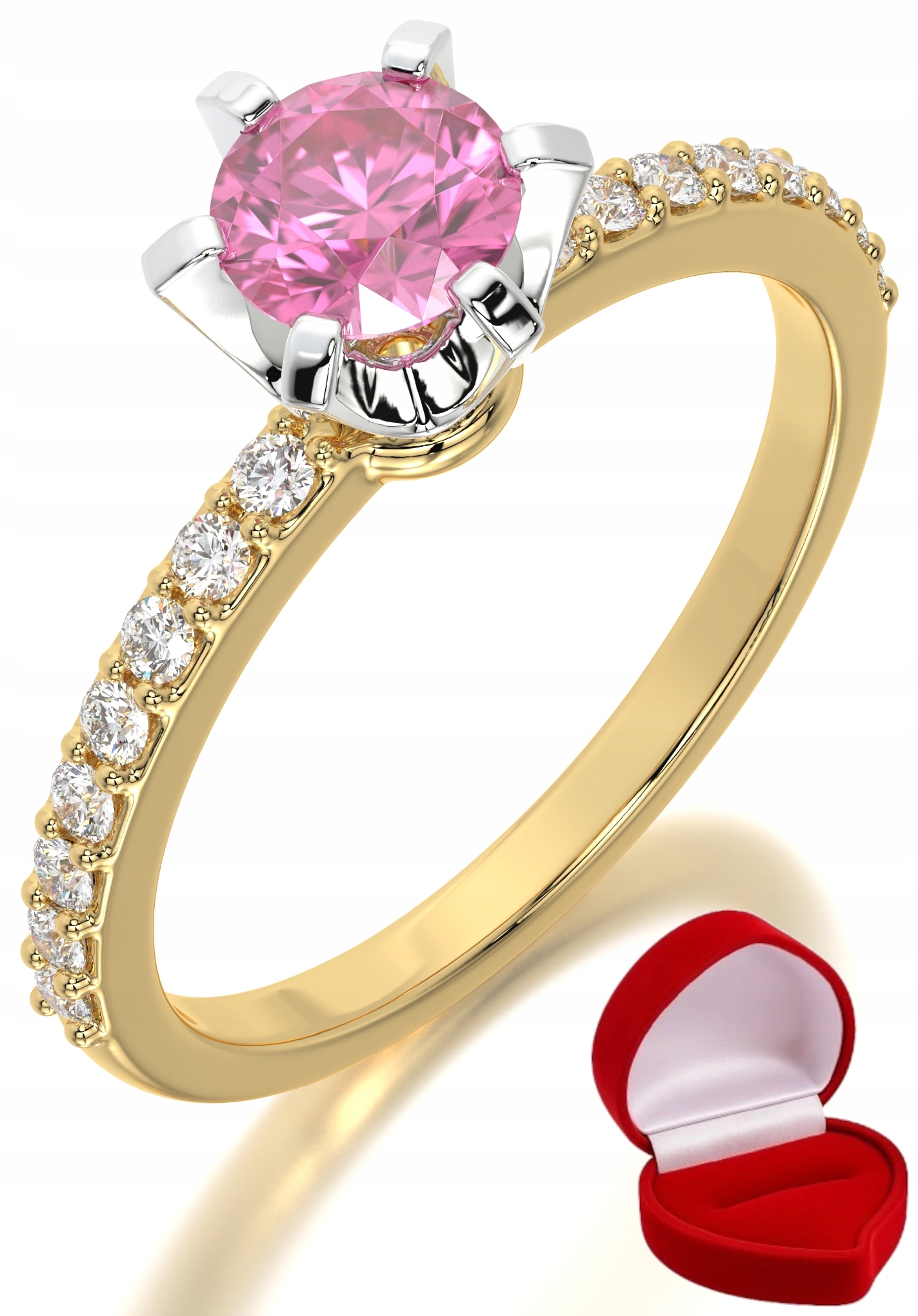 Zlatý Prstýnek 585 14k Safír 0,50 ct Krabička R17