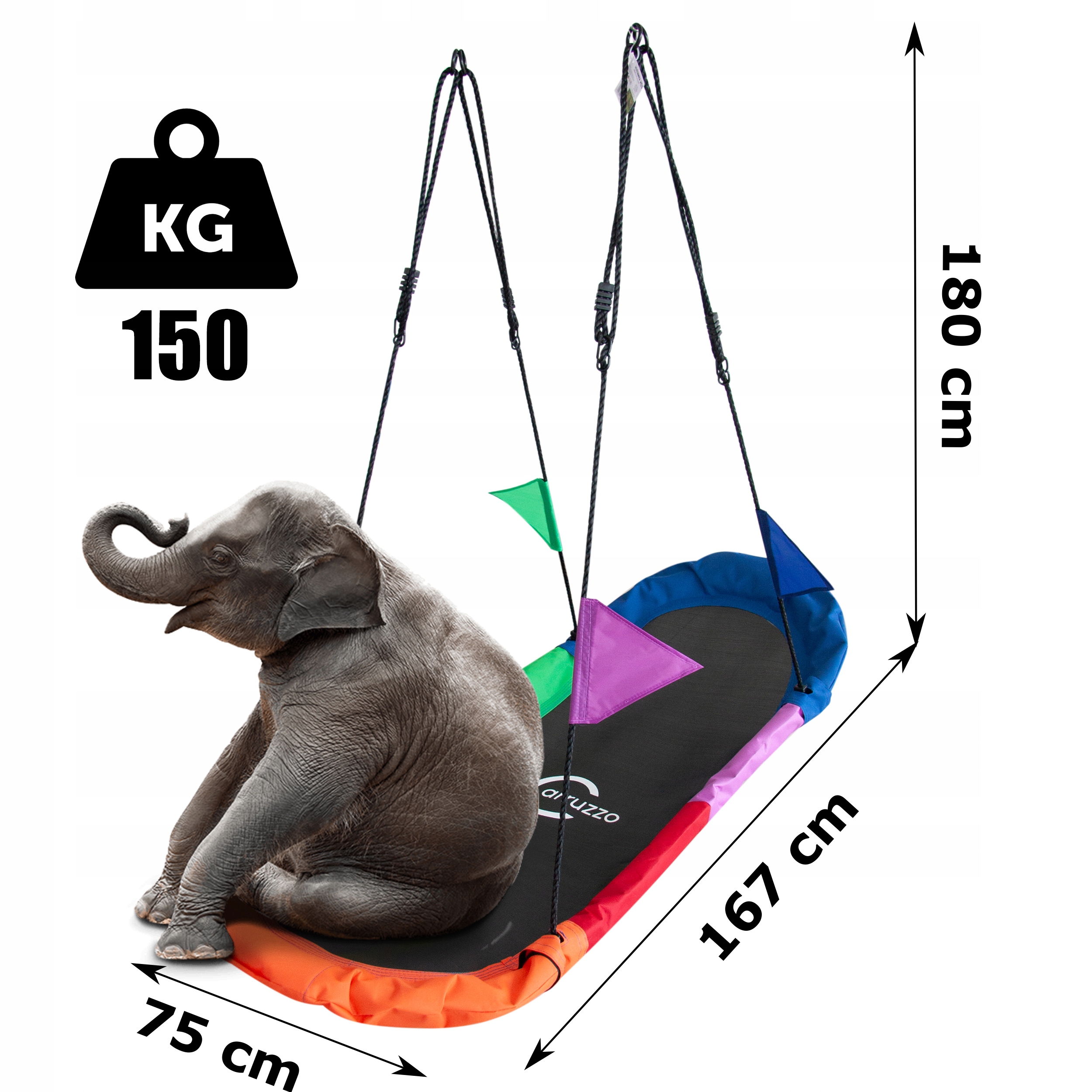 Huśtawka ogrodowa wisząca 75 x 167cm