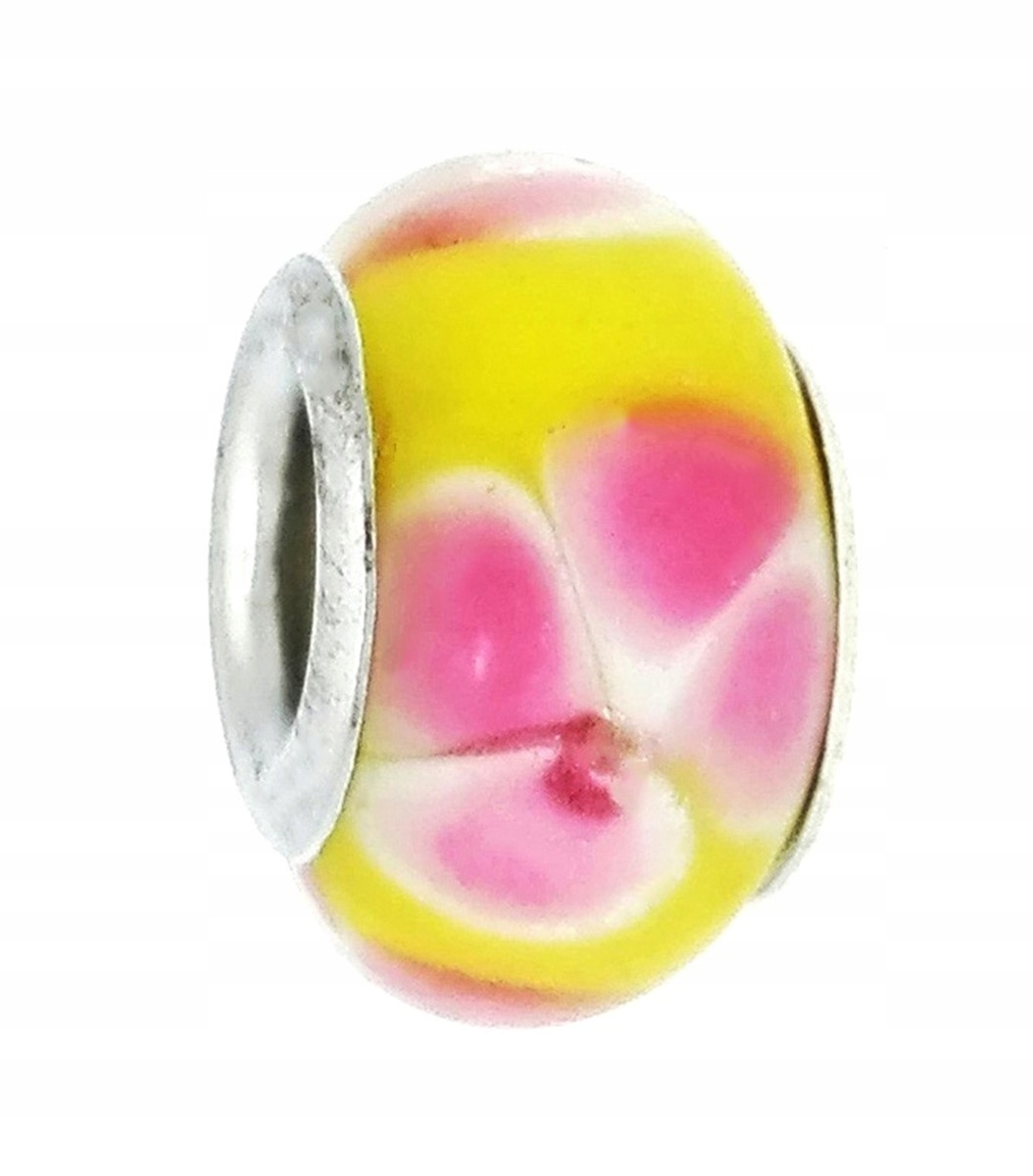 

Zawieszka beads - ciemnożółta w kwiaty
