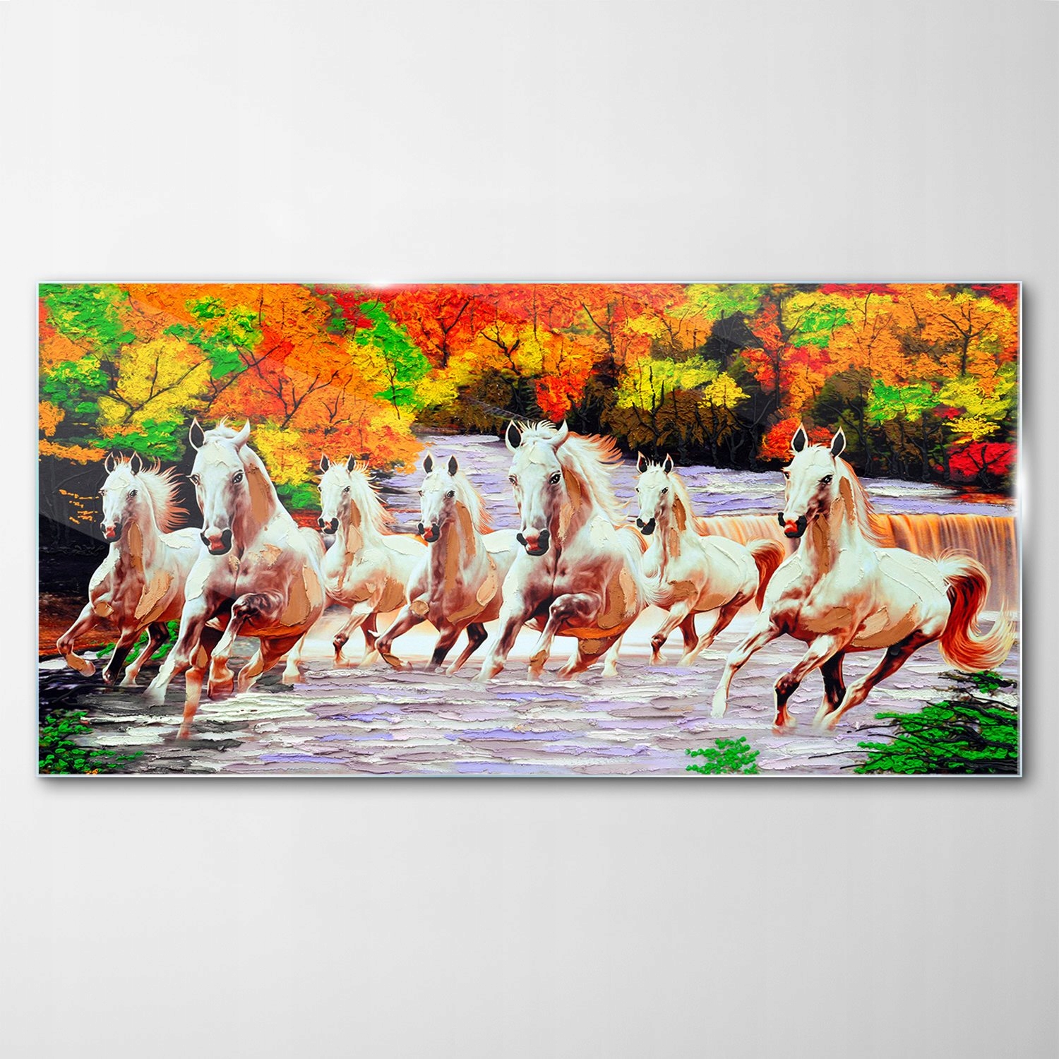 Obraz Sklenený dekor Kone Jeseň Stromy 140x70