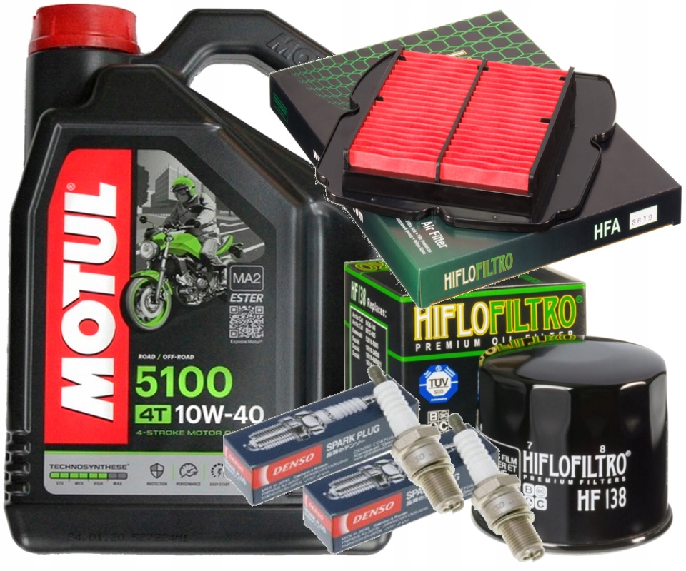 ZESTAW OLEJ MOTUL 5100 10W40 4L FILTRY ŚWIECE SUZUKI SV1000 03-07
